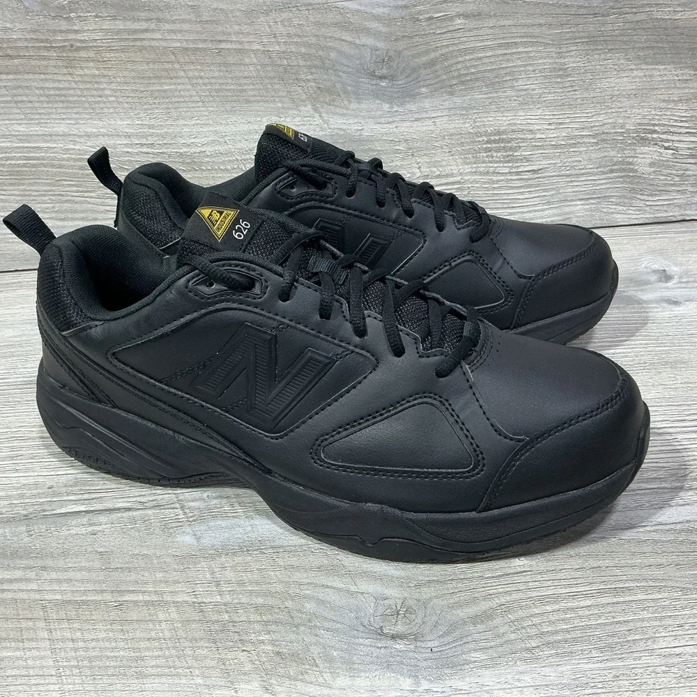 New Balance 626 Mens 13 4E Black Leather Industrial Slip Resistant Work Shoes